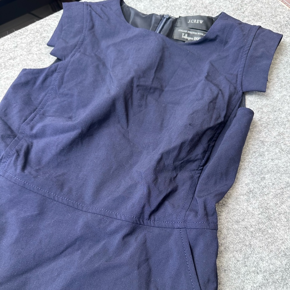 Jcrew resume dress navy 0p